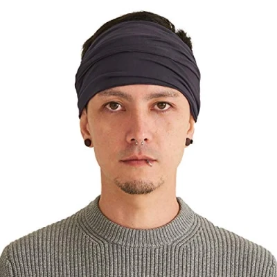 Image of CHARM Dark Grey Bandana Headbands for Men and Women Head Bands Fitness Sports M