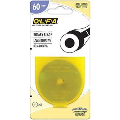 Image of Olfa RB60 5 Rotary Blade Refills, 60 mm 5/Pkg, Gray, 1 Case