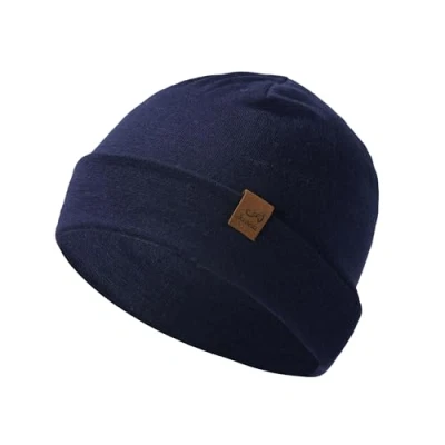 Image of ACUSHLA 100% Merino Wool Cuff Beanie for Men &amp; Women Knitted Winter Hat Unisex Watch Cap Skull Wrap Cold Weather Navy Blue