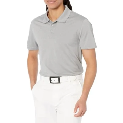 Image of Amazon Essentials Men&#039;s Slim Fit Quick Dry Golf Polo Shirt, Medium Grey Heather, M