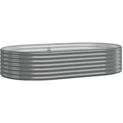 Image of vidaXL Garden Raised Bed, Outdoor Powder coated Steel Plant Container, Rust Resistant, Ample Space, Grey, 175x100x36 cm