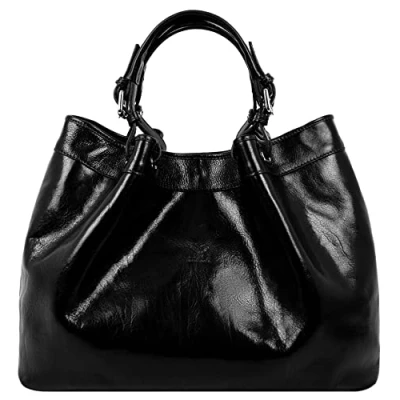 Image of Time Resistance Leather Handbag Top Handle Bag Full Grain Purse for Women (Cognac)