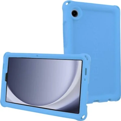 Image of TECHGEAR Bumper Case fits Samsung Galaxy Tab A9 8.7&quot; 2023 (SM X110 / SM X115) Rugged Shockproof Soft Silicone Protective Easy Grip Anti Slip with Screen Film, Kids Proof [Light Blue]