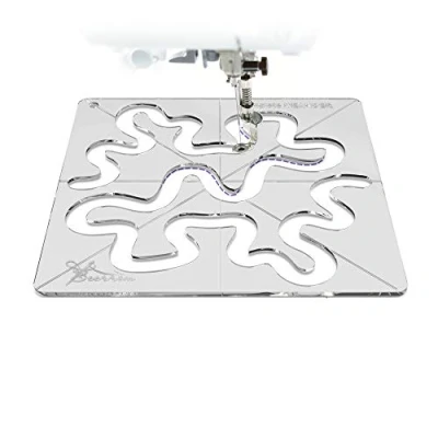 Image of Meander Quilting Templates Free Motion Quilt Design Acrylic Ruler Template for Industrial and Domestic Sewing Machines Easy Learning