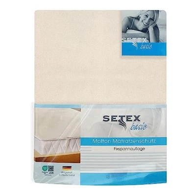 Image of SETEX molleton mattress protector, corner elastic bands, 100% Cotton, basic, natural, 120 x 200