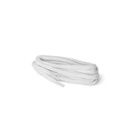 Image of Kaps Round Laces, quality durable 100% cotton shoe laces for casual footwear, made in Europe, 1 pair, many colours and lengths (120 cm 47 inch 6 to 8 eyelet pairs / 01 white)