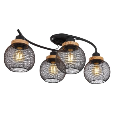 Image of Pablo Multi Arm Semi Flush Ceiling Lamp Matt Black 4x E27