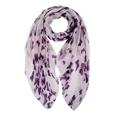 Image of DiaryLook Women Lightweight Scarf Purple Neck Gifts for Ladies Lilac Burgundy Long Scarves Fashionable Design Shawl Wrap Winter,33