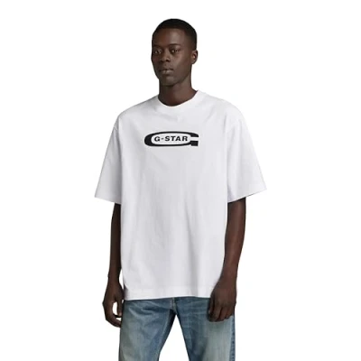 Image of G STAR RAW Men&#039;s Old School Logo Boxy T Shirt, White (white D23904 C336 110), M