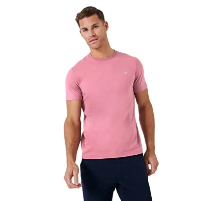 Image of Crew Clothing Mens Neck T Shirt &#039;Classic Tee&#039; Short Sleeved (Deco Rose) XXL