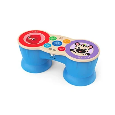 Image of Baby Einstein, Hape, Upbeat Tunes Magic Touch Drum​, Wooden Musical Toy Instruments for Toddlers, Cause and Effect, 2 Play Modes, Sound Effects, Ages 6 Months +