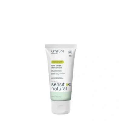 Image of ATTITUDE Hand Cream for Sensitive Skin with Oat and Avocado Oil, EWG Verified, Dermatologically Tested, Vegan, 75 mL
