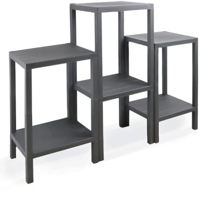Image of DIVCHI 6 Tier Side End Table Nightstand Coffee Tables Storage Bedside Office Living Room Bedroom Small Narrow Space Sofa (Grey)