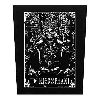 Image of Deadly Tarot The Hierophant Back Patch Black 29.5x36cm