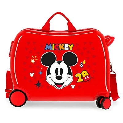 Image of Disney Mickey Get Moving Cockpit Suitcase Red 38 x 55 20 cm ABS Combination Lock 34L 2kg 4 Double Wheels, red, 50 cm, Children&#039;s