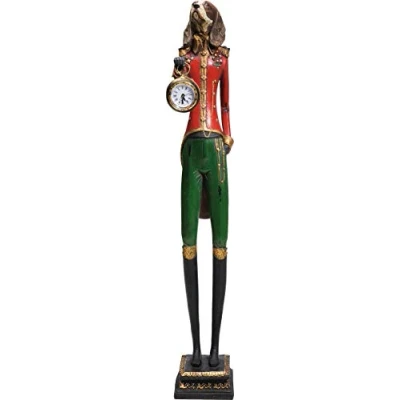 Image of Kare Design Table Clock Gentleman Dog, Multicoloured, Statue, Gift Idea, Decoration, Room Decor, Home Decor for Living Room, Hallway, Bedroom, 65x13x11 cm (H/W/D)