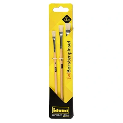 Image of Idena 60105 Bristle Brushes, Set of 3, in sizes 4, 6 and 8