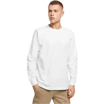 Image of Build Your Brand Longsleeve With Cuffrib, Men&#039;s T Shirt, white, L BY091 00220 0042