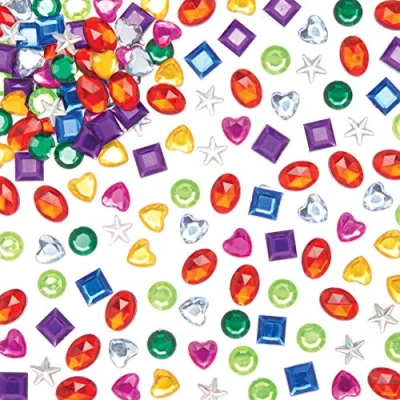 Image of Baker Ross AW976 Self Adhesive Acrylic Jewels Value Tub (Pack of 800) Arts and Crafts for Kids, Assorted