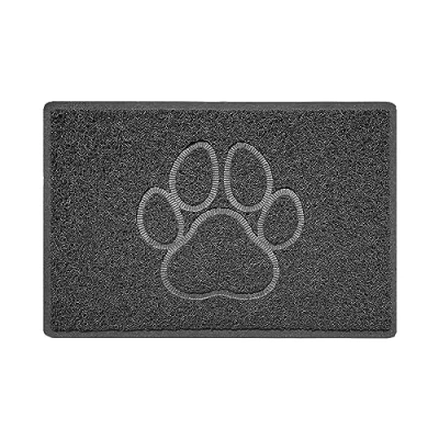 Image of Nicoman Paw Embossed Shape Door Mat Dirt Trapper Washable Barrier Doormat Dark Grey (Watertight Rubber Back) Small (60x40cm)