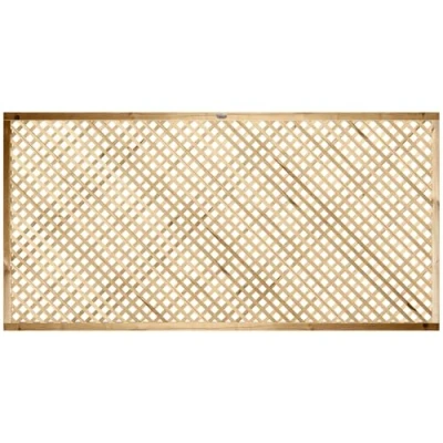 Image of Premier Elite Alderley Chamford Smooth Planed Lattice Trellis Pressure Treated Fence Topper Panel or Wall Climber Width: 6ft (183cm) x Height: 3ft (90cm 900mm) Privacy 20mm Hole Design