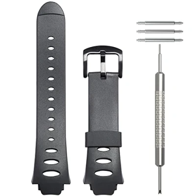Image of WRISTARMOR Rubber Replacement Strap Compatible with Suunto Observer SR X6HRM Men&#039;s Outdoor Sports Smart Wrist Watch Band (Black buckle)