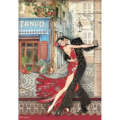 Image of Stamperia International Rice Paper Desire Tango, Multicoloured, A4