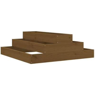 Image of vidaXL Planter Honey Brown 80x80x27 cm Solid Wood Pine