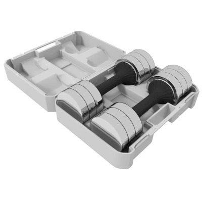 Image of SPORTNOW Adjustable Dumbbells Set with 4 x 1.5kg Detachable Weights and Storage Box, for Men Women, Home Gym Workout, 10kg 2