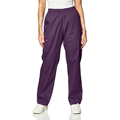 Image of Dickies EDS Signature Women Scrubs Pant Natural Rise Tapered Leg Pull on 86106, Eggplant, Large
