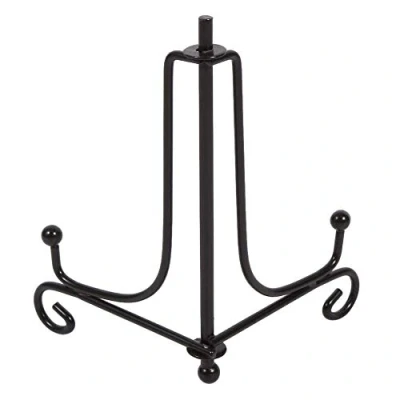 Image of 1 pcs 4&quot; 12&quot; Iron Display Stand Easel Classic Black Plate Holder Bowl Photo Frame Book (2#)