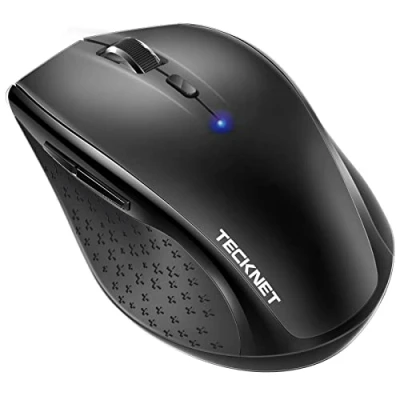 Image of TECKNET Bluetooth Mouse, 4800 DPI Wireless Cordless Mice Ergonomic Portable Mouse for Laptop, Computer with 6 Adjustable DPI, PC 24 Month Battery Life, Indicator