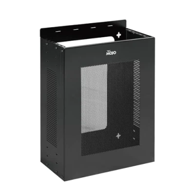 Image of Tecmojo 2U Vertical Wall Mount Rack Cabinet, Low Profile, Mountable Server Racks, Black