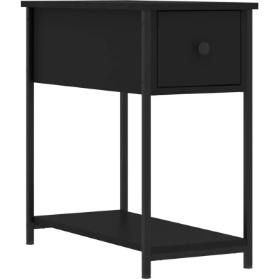 Image of vidaXL Bedside Cabinet Black 30x60x60 cm Engineered Wood