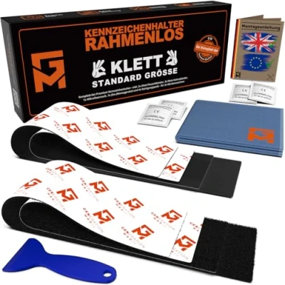 Image of GENMAG 2x license Plate Holder Frameless Number Car Registration Sticky Pad (Set for plates