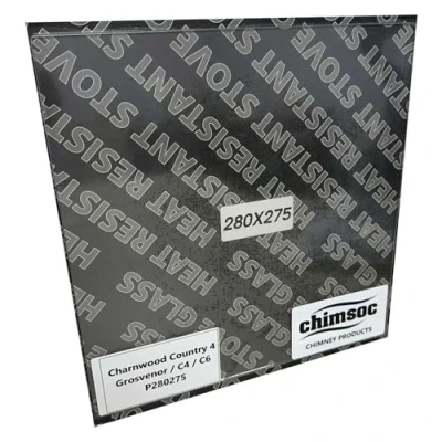 Image of Chimsoc Replacement Stove Glass Charnwood Country 4 / Grosvenor C4 &amp; C6 (280mm x 275mm Rectangular)