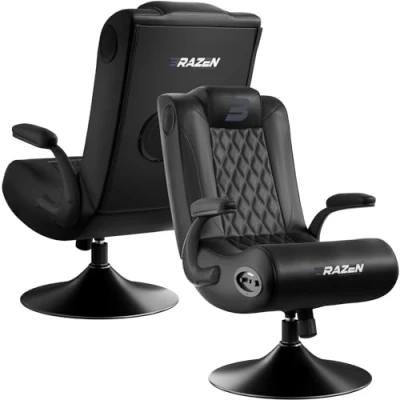 Image of BraZen Emperor XX 2.1 Digital Analogue Bluetooth Audio Speaker Gaming Chairs For Adults Video Games Adult Chair Ergonomic Pedestal Black