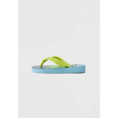 Image of Havaianas Tbar sandals for kids, Size: 272, Lavender blue/lemon green shoes