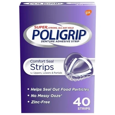 Image of Super PoliGrip Comfort Seal Strips Denture Adhesive 40