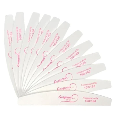 Image of 12PCS Professional Nail Files Double Sided Emery Board 100/180 Grit Washable Files, Fingernail Buffering Manicure Tools Styling