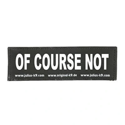 Image of Interchangeable Patches, 1 pair, OF COURSE NOT, Size: Small, Black