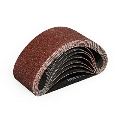 Image of Sruhrak 75X457mm Abrasive Sanding Belt Set 8 Pack 40 Grits Sandpaper Belts for Portable Sander