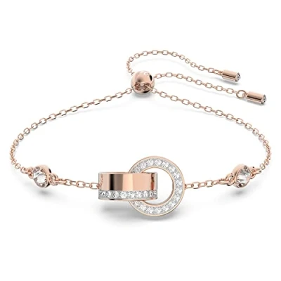 Image of Swarovski White Crystal Bracelet, Pavé Crystals in a Rose Gold Tone Plated Setting, from the Hollow Collection