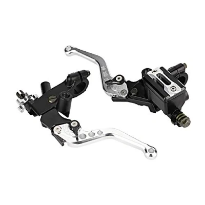Image of EBTOOLS ASV+Unbreakable+Levers Motorcycle Brake Master Cylinder Lever Reservoir Levers 1 Pair 7/8&quot;(22Mm) Universal Clutch Silver
