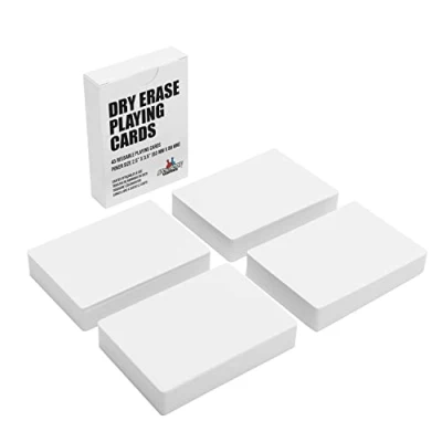 Image of APOSTROPHE Games Dry Erase Blank Playing Cards, Poker Size 6.3 cm x 8.8 cm, 180 Reusable Flash Board Game Study Guide &amp; Note Cards (180 cards)