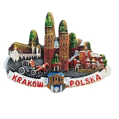 Image of 3D Krakow Poland fridge magnet souvenir gift,Home &amp; kitchen decoration magnetic sticker refrigerator tourist gift