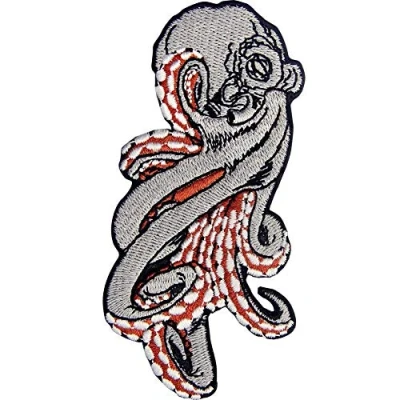 Image of Octopus Patch Embroidered Badge Iron On Sew Emblem