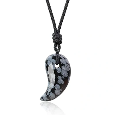 Image of COAI Magatama Necklace Snowflake Obsidian for Men Women
