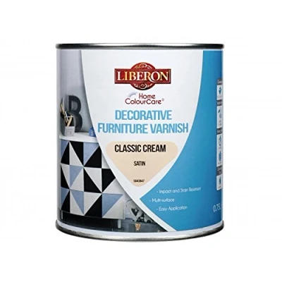Image of Liberon LIBDFUVCC750 Home ColourCare Decorative Furniture Varnish Classic Cream 750ml