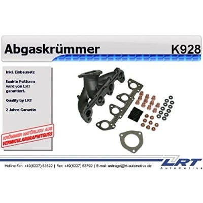 Image of 0341C5 Exhaust Manifold LRT K928 with mounting parts PEUGEOT: 206 Hatchback